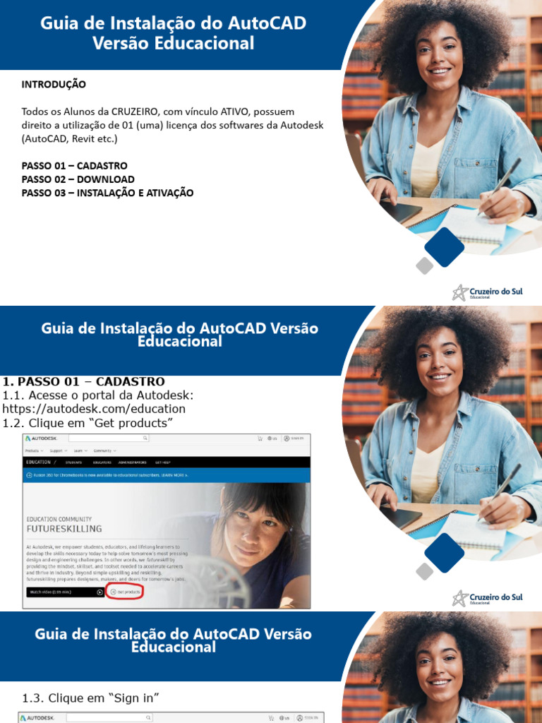 Instalação do AutoCAD Educacional | PDF | Auto Cad | Programas