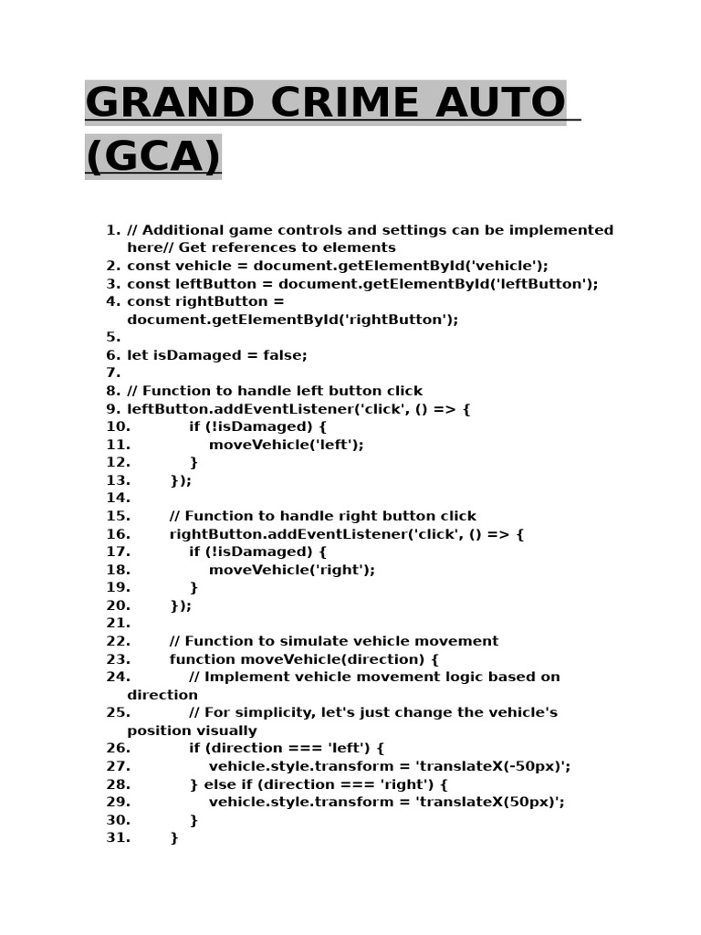 GRAND CRIME AUTO (GCa) | PDF | Velocity | Motion (Physics)