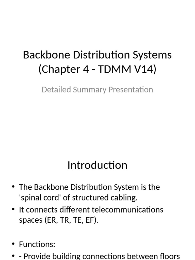Backbone Distribution Systems Detailed | PDF | Network Topology ...