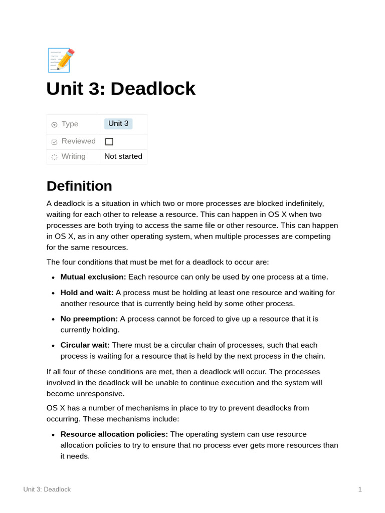 Understanding Deadlock in Operating Systems | PDF | Computer Science ...