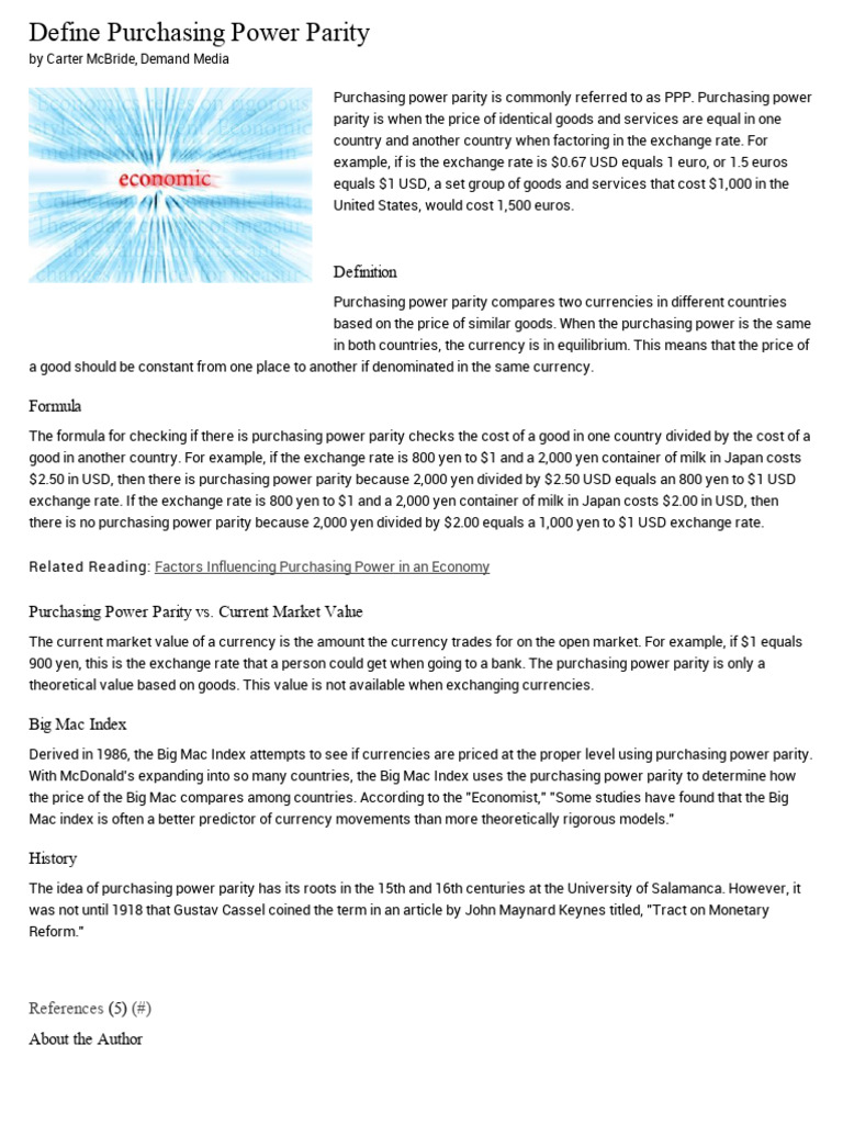 Understanding Purchasing Power Parity (PPP) | PDF | Purchasing Power ...