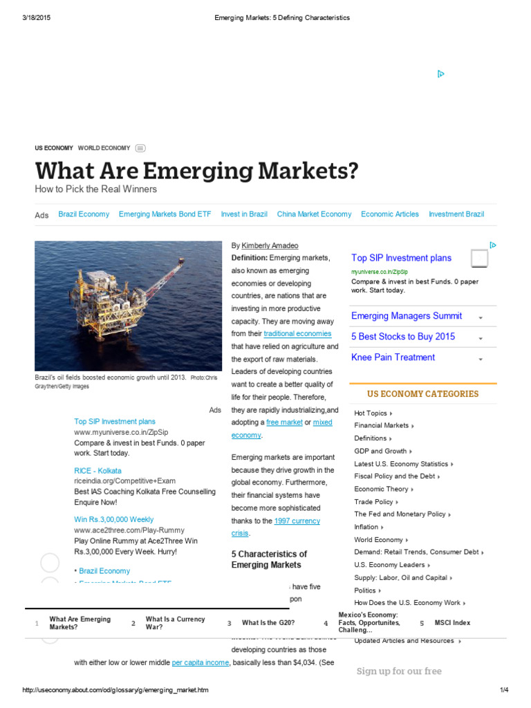 Characteristics of Emerging Markets | PDF | Investing | Economies
