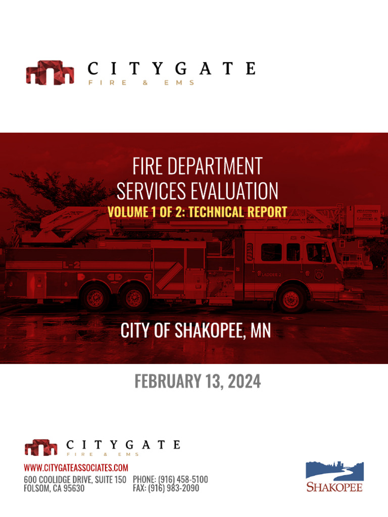 Shakopee Fire Department Evaluation Report | PDF | Risk | Firefighter