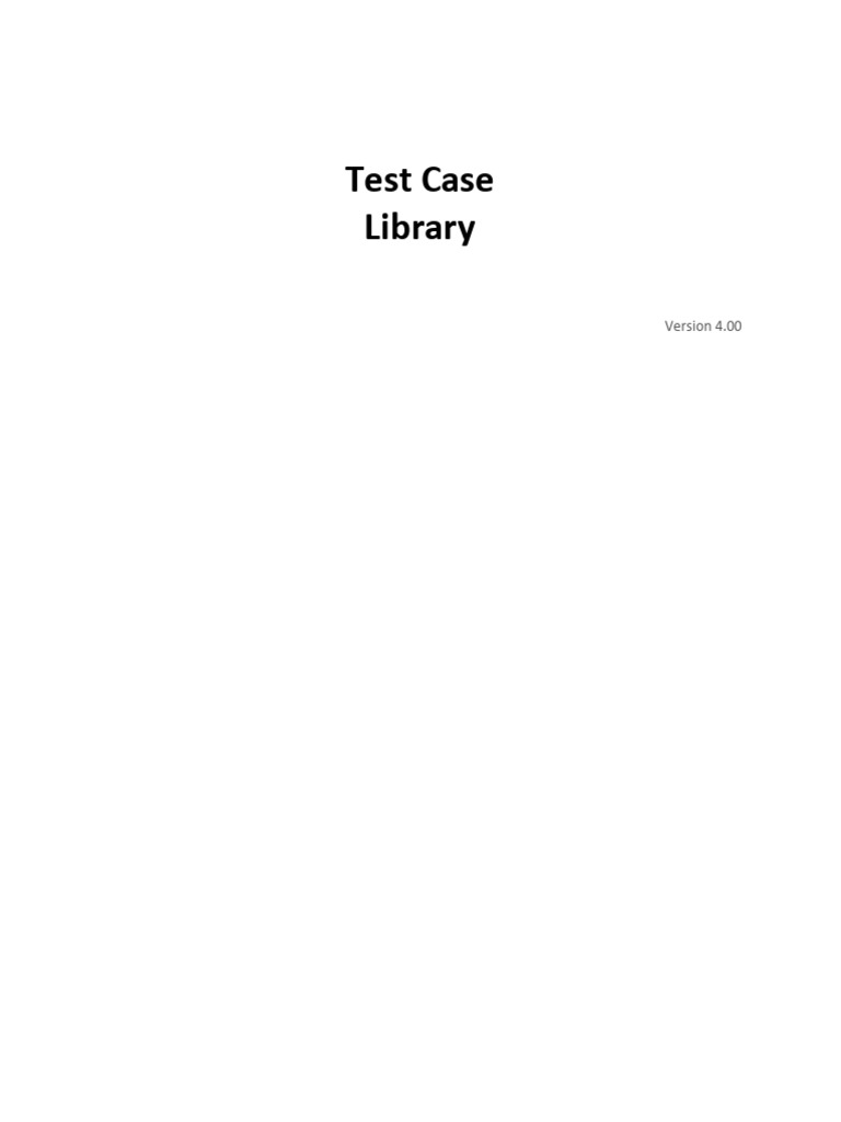 Test Case Library Version 4.00 Overview | PDF | Transport Layer ...