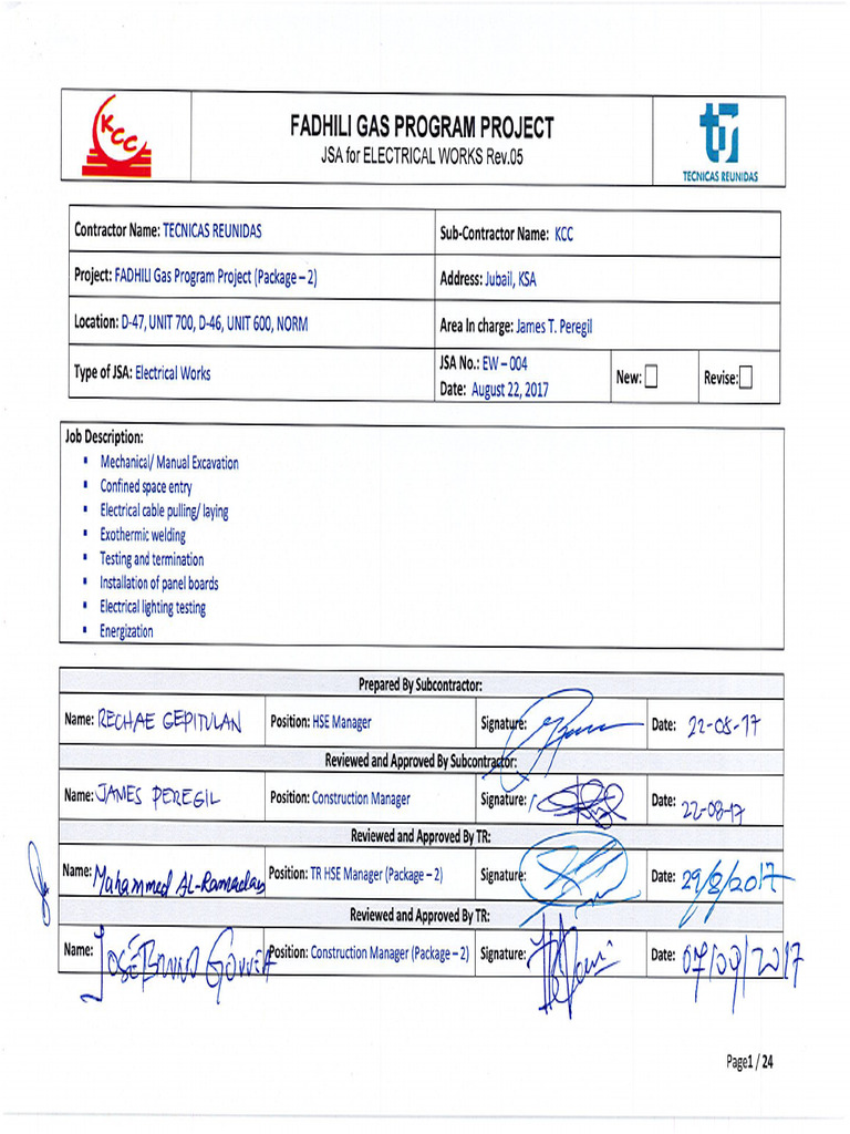EW-004 Electrical Works Rev.5 - 22082017 | PDF