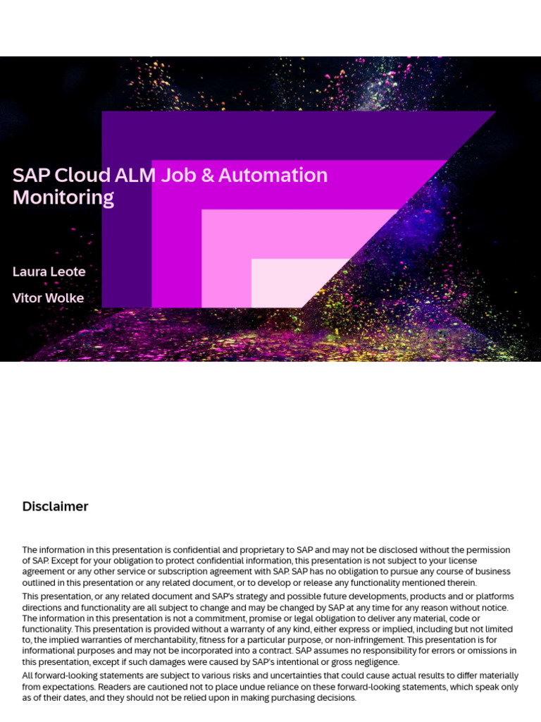 SAP Cloud ALM Job Monitoring Overview | PDF | Cloud Computing | Computing