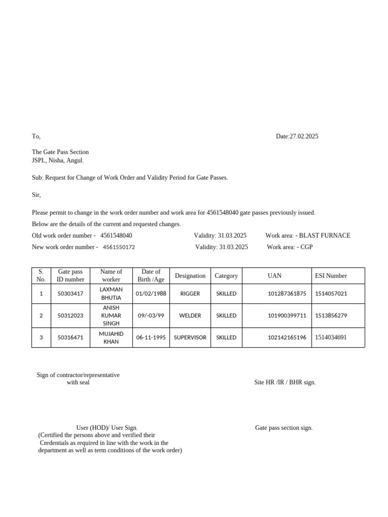 5.change of Work Order | PDF
