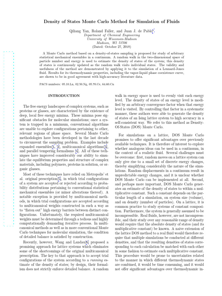 Monte Carlo Density of States Method | PDF | Monte Carlo Method ...