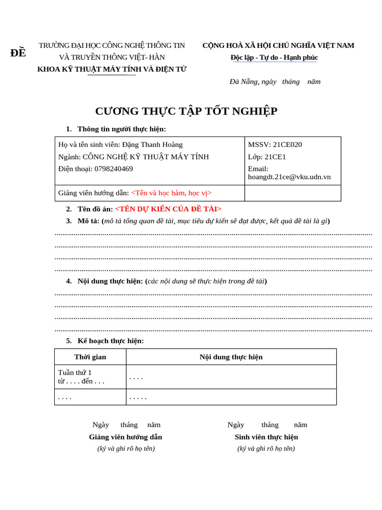 KTMT de Cuong Do An Template. | PDF