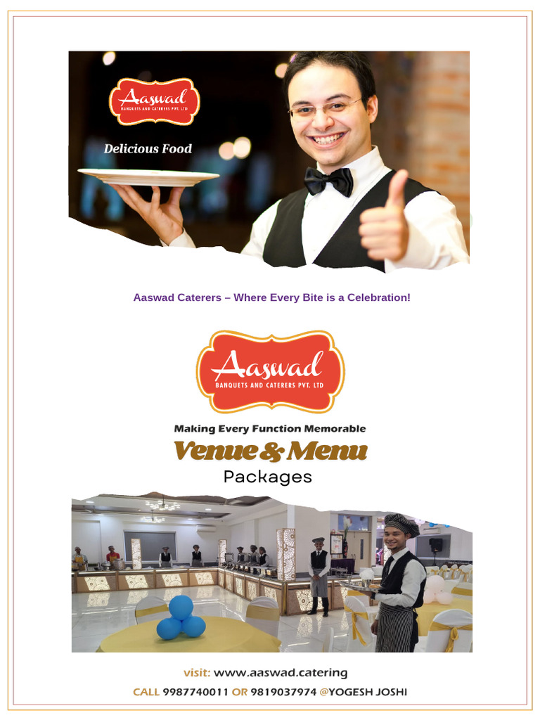 Aaswad Caterers Menu Packages | PDF
