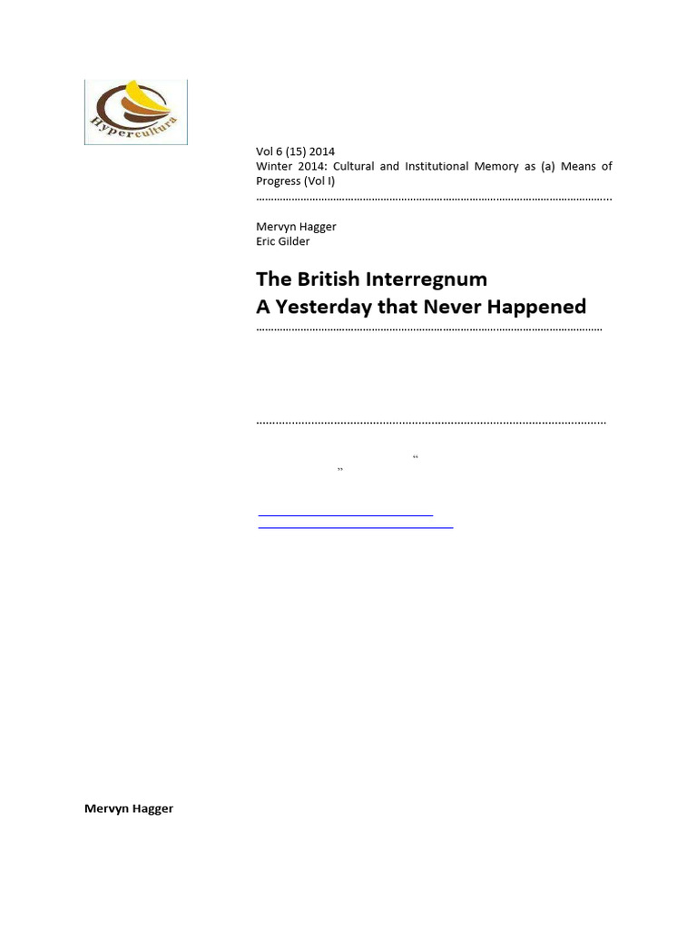 The British Interregnum Explored | PDF