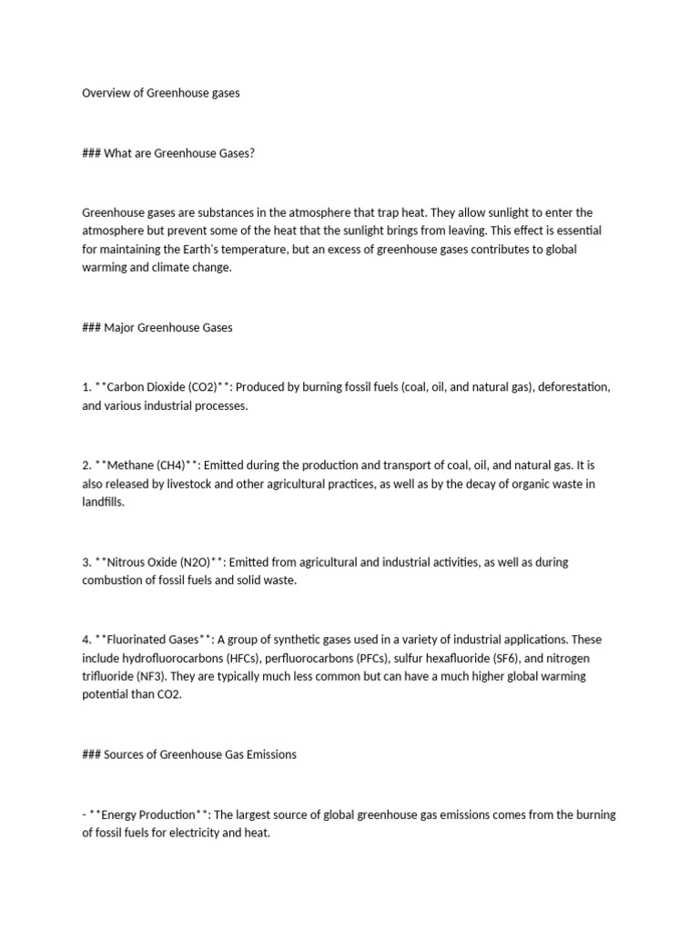 Broad Overview of Greenhouse Gases-WPS Office | PDF | Greenhouse Gas ...