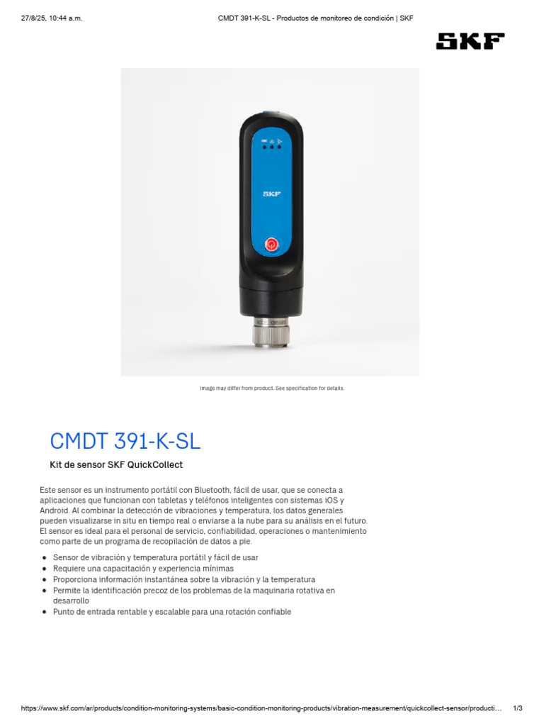 Sensor Portátil CMDT 391-K-SL SKF | PDF | Youtube | Red mundial