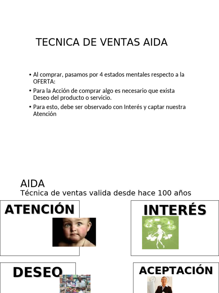 Técnica de Ventas AIDA: Guía Práctica | PDF | Sicología | Conceptos ...