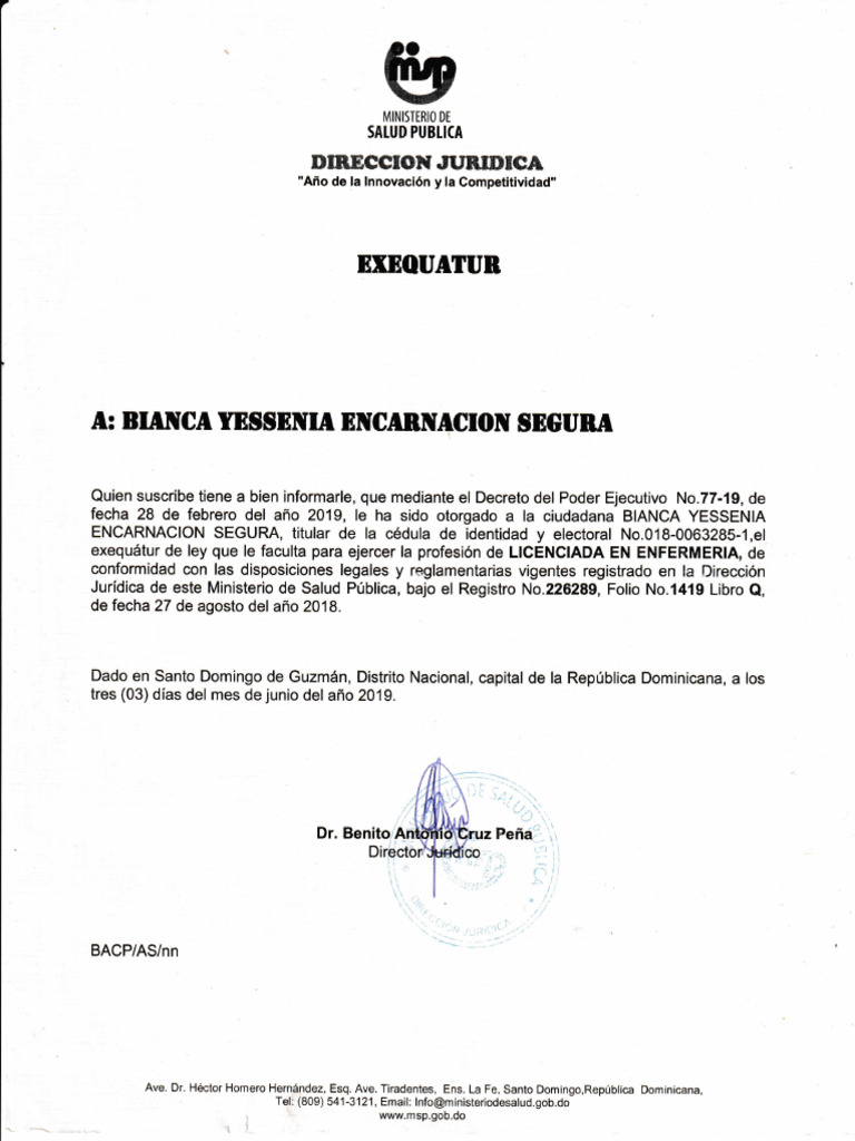 Exequatur Bianca | PDF