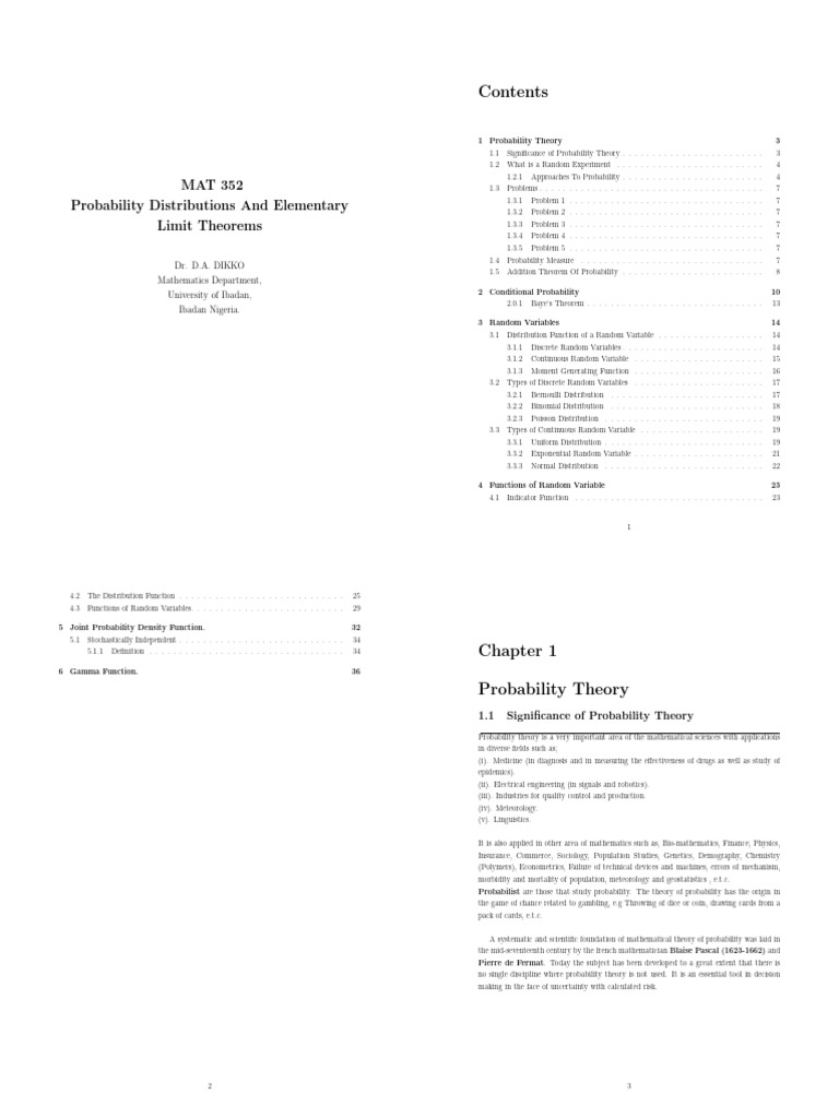 02 885338738 Mat 352 Official Note Construction | PDF | Probability ...