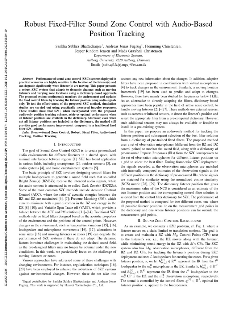Audio-Based Sound Zone Control System | PDF | Eigenvalues And ...