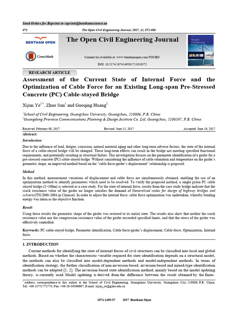 Cable Force Optimization in PC Bridges | PDF | Mathematical ...