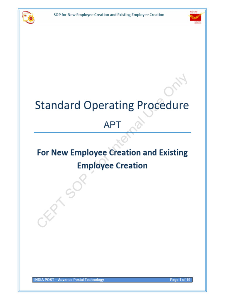SOP for Employee Creation in PIS | PDF | Computer Security | Security
