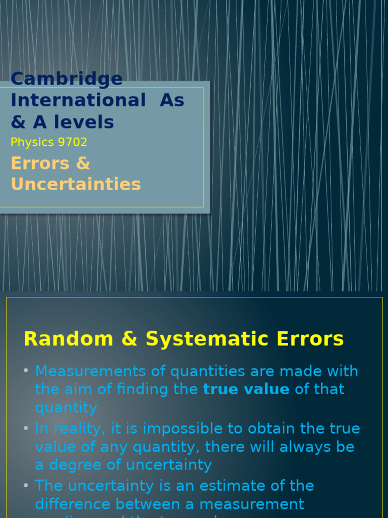 Errors and Uncertainties | PDF | Observational Error | Accuracy And ...