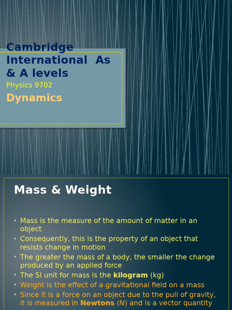 4. Dynamics | PDF | Momentum | Force