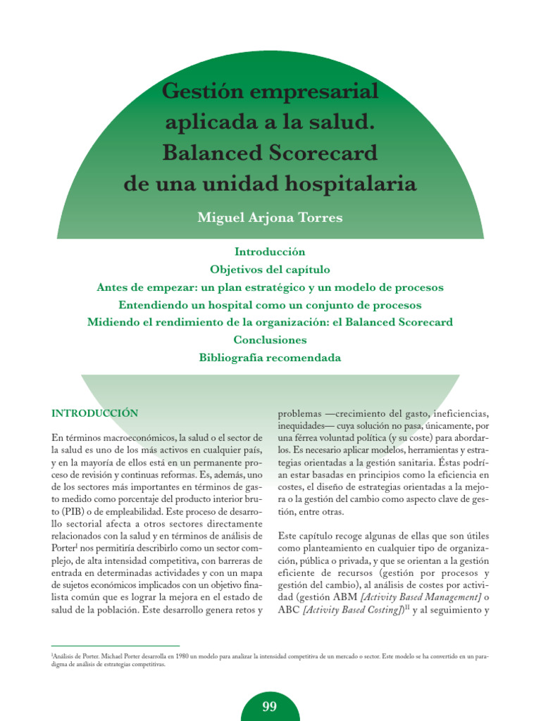 Gestión de Salud con Balanced Scorecard | PDF | Hospital | Gestión ...