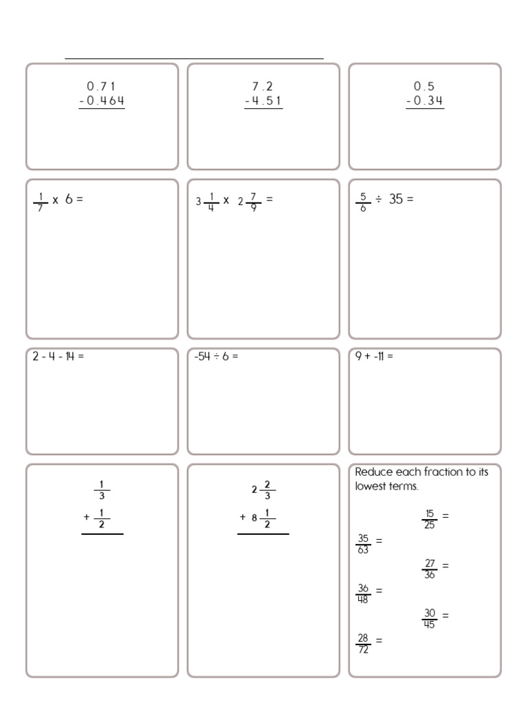 Math Worksheets for September 8 | PDF