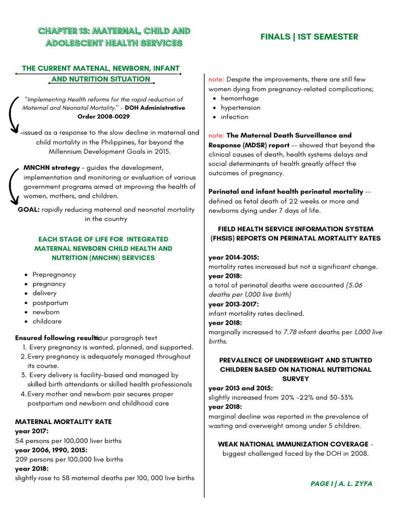 Maternal and Child Health in the Philippines | PDF | Maternal Death ...
