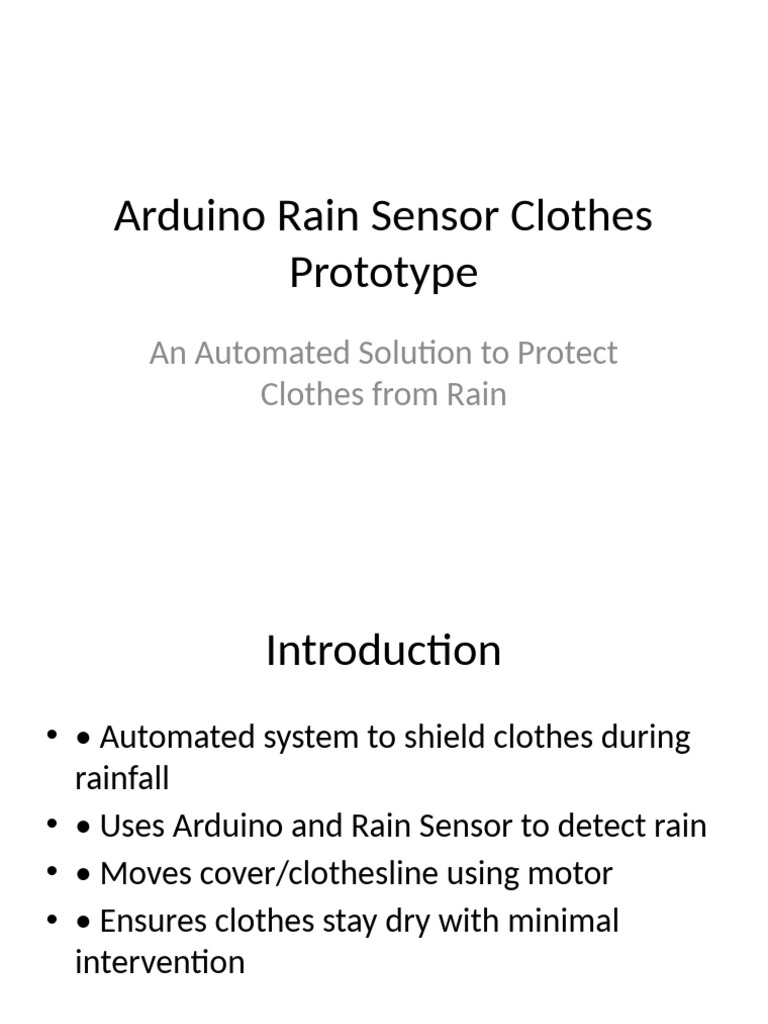 Automated Rain Protection for Clothes | PDF