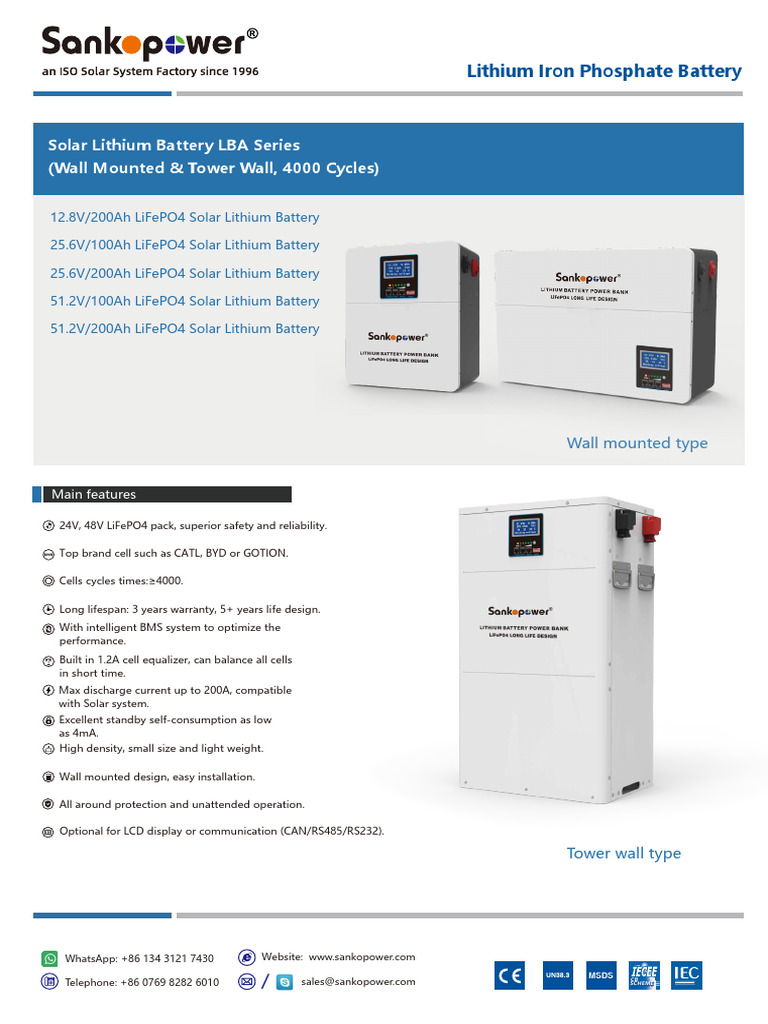 Lithium Iron Phosphate Battery Brochure | PDF | Lithium Ion Battery ...