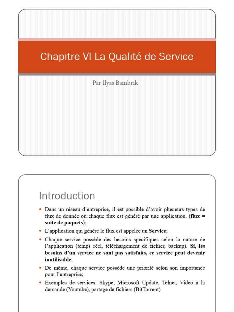 Gestion de la Qualité de Service en Réseau | PDF | Qualité de service ...