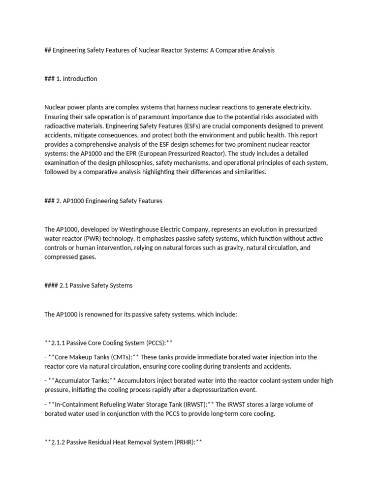 Engineering Safety Features in Nuclear Reactors | PDF | Nuclear Fuel ...