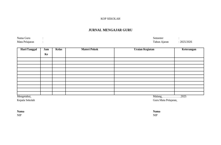 Jurnal Mengajar Guru | PDF