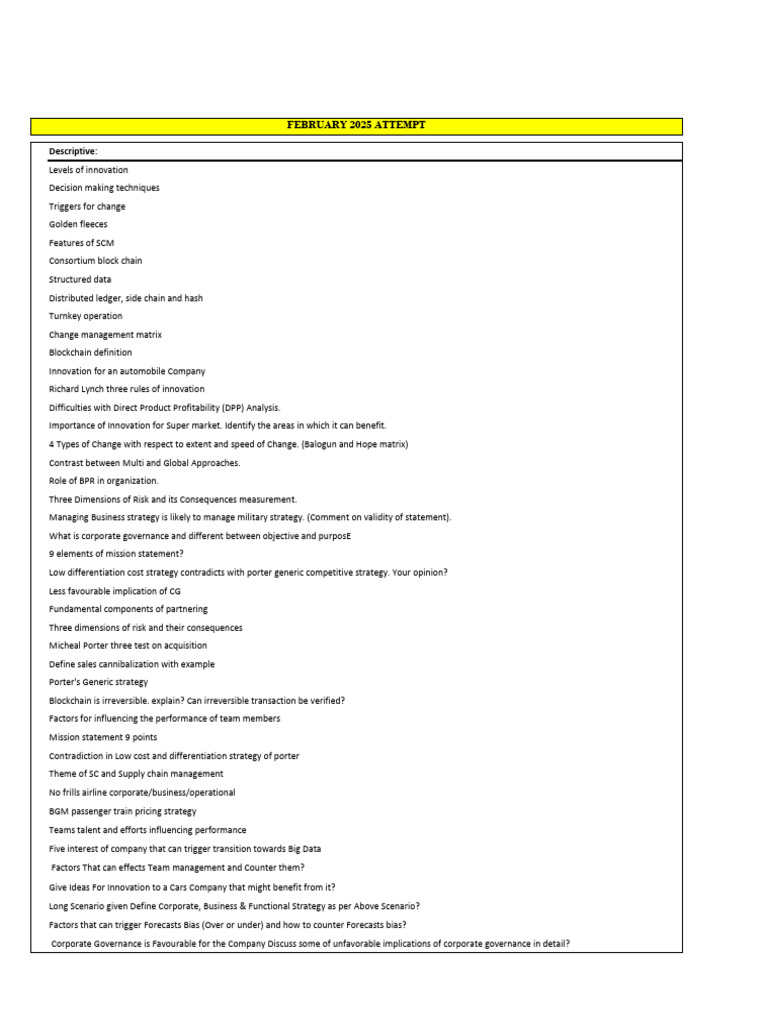 Descriptive - Feb 2025-1 | PDF
