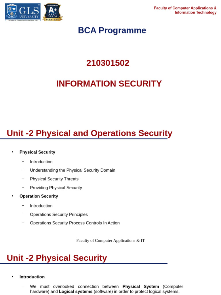 Physical and Operations Security Overview | PDF | Computer Security ...
