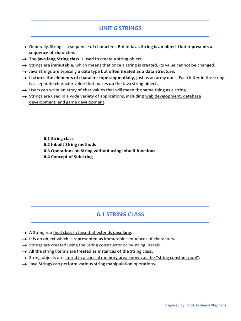 Java String Class and Methods Guide | PDF | String (Computer Science ...