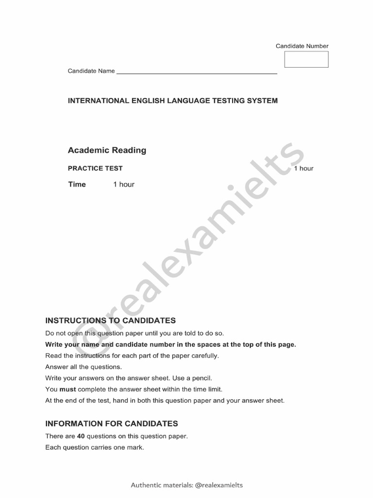 Full Reading (@realexamielts) | PDF