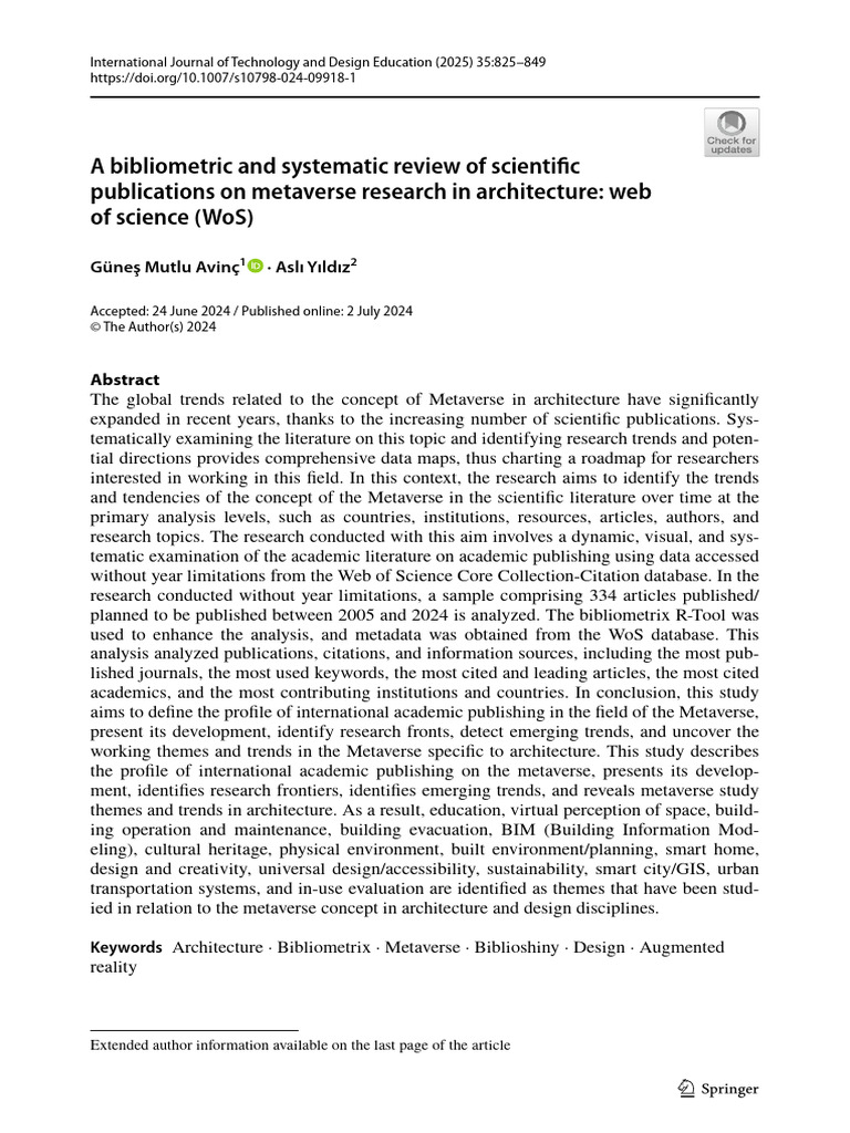 A Bibliometric and Systematic Review of Scientifc in Arch | PDF | Science