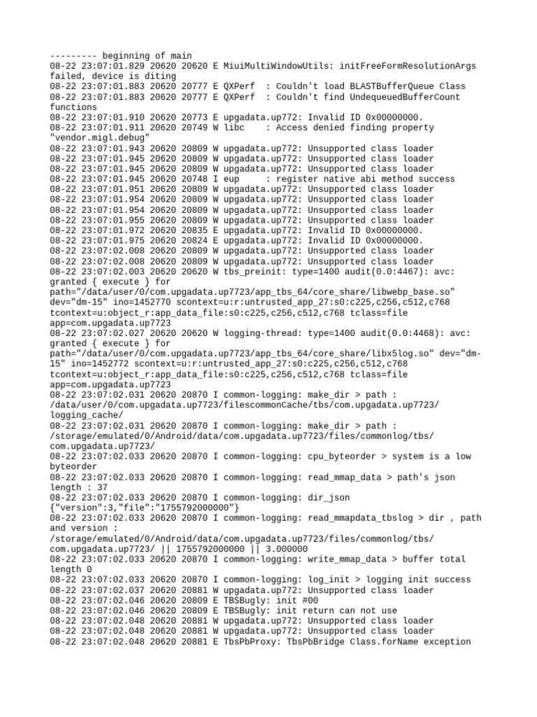 Android Error Logs Analysis | PDF | Computing | Software