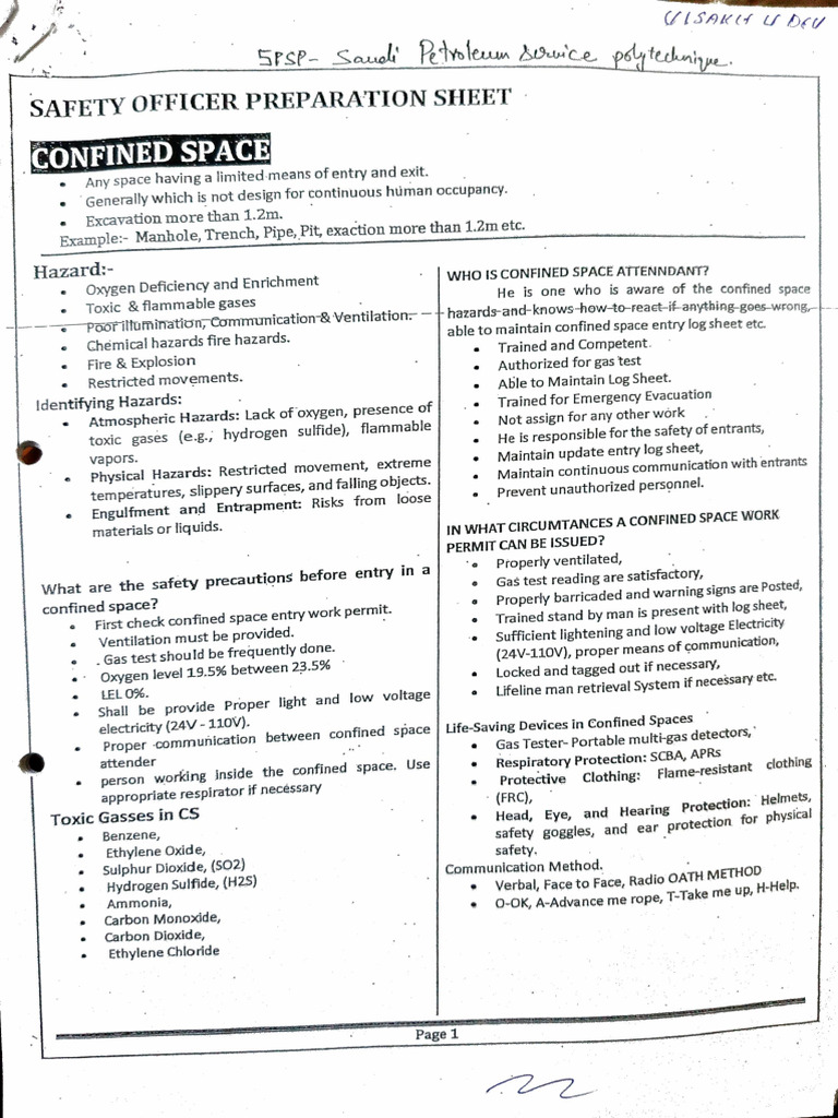 Safety Officer Preparation Notes? | PDF