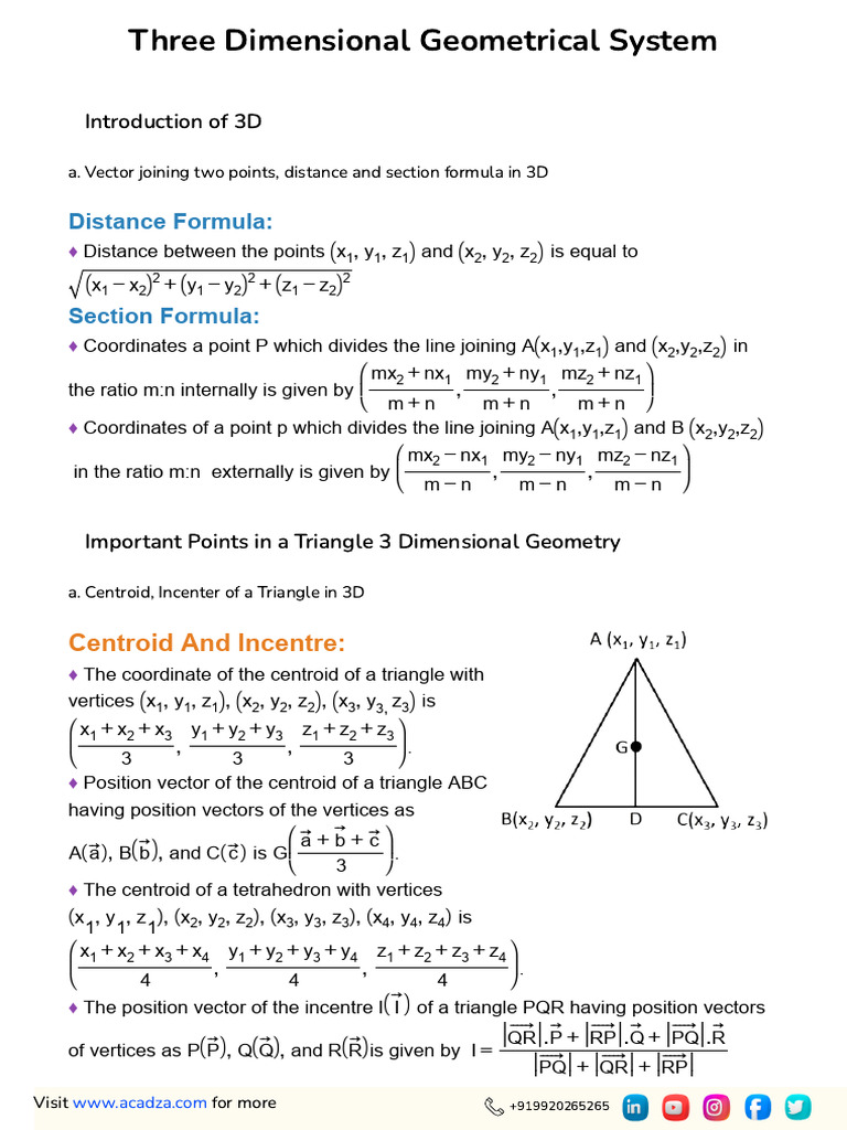 3D Geometry Questions and Solutions | PDF | Angle | Coordinate System
