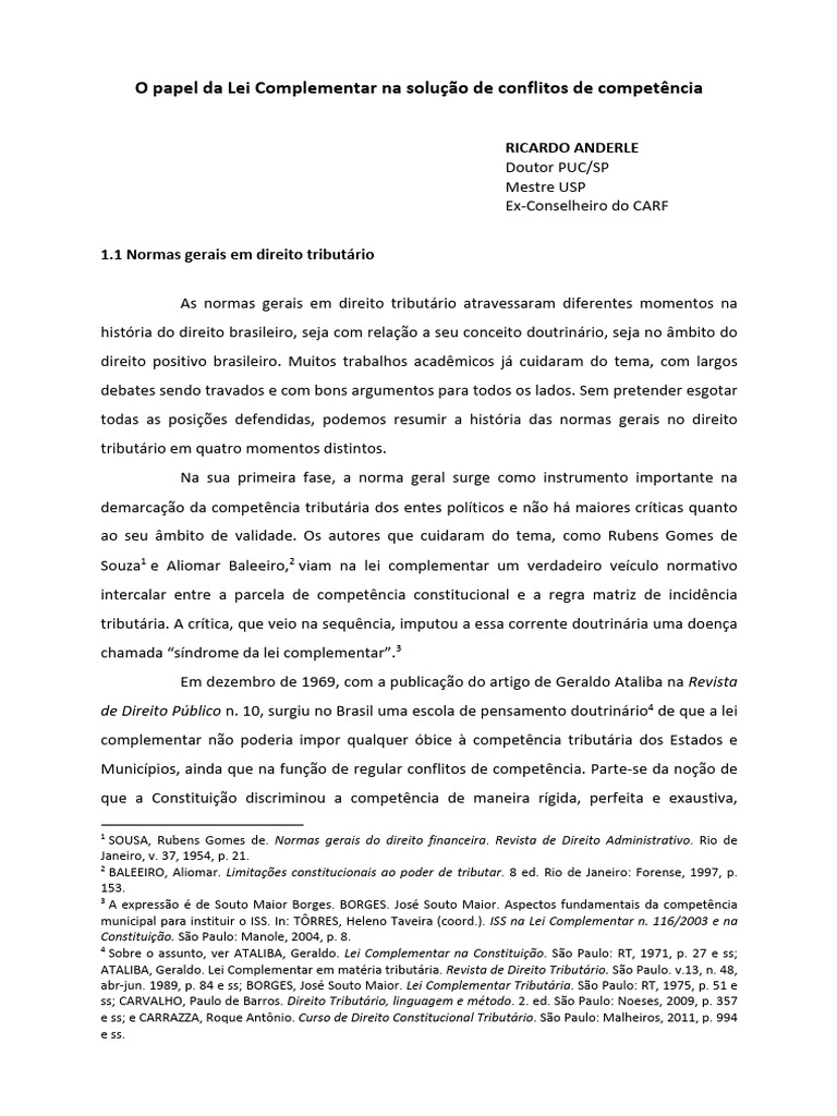Lei Complementar e Conflitos Tributários | PDF | Constituição | Emenda ...