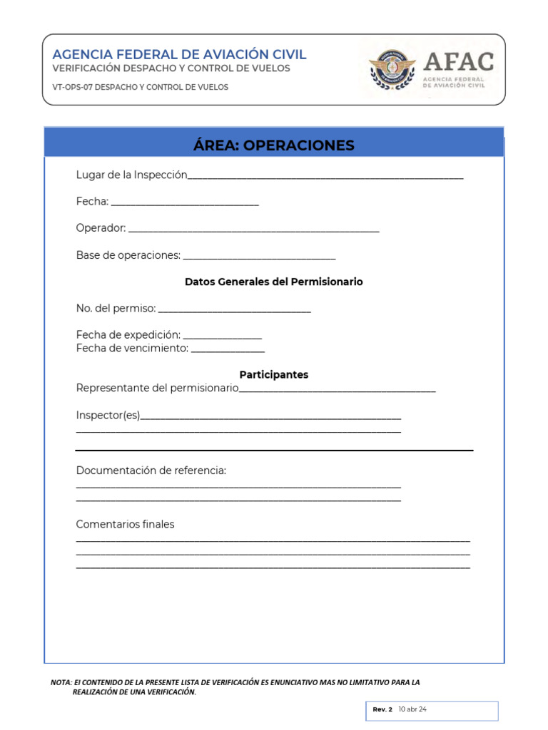 Verificación de VTA a Bordo Vaero | PDF | Quitarse | Control de tráfico ...