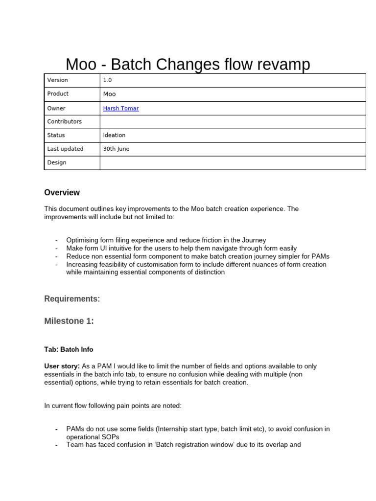 Moo - Batch Changes Flow Revamp | PDF | Software Engineering | System ...
