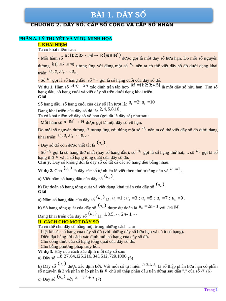 Bai 1 Day So CH | PDF