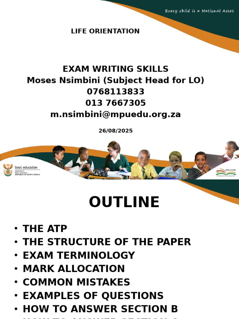 Exam Writing Skills for Life Orientation | PDF | Question | Evidence