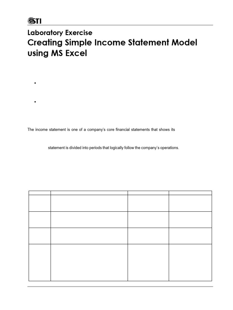 Excel Income Statement Model Guide | PDF | Income Statement | Business ...