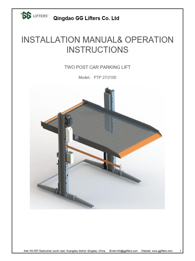 Installation Manual for PTP 27/2100 Lift | PDF | Elevator | Switch