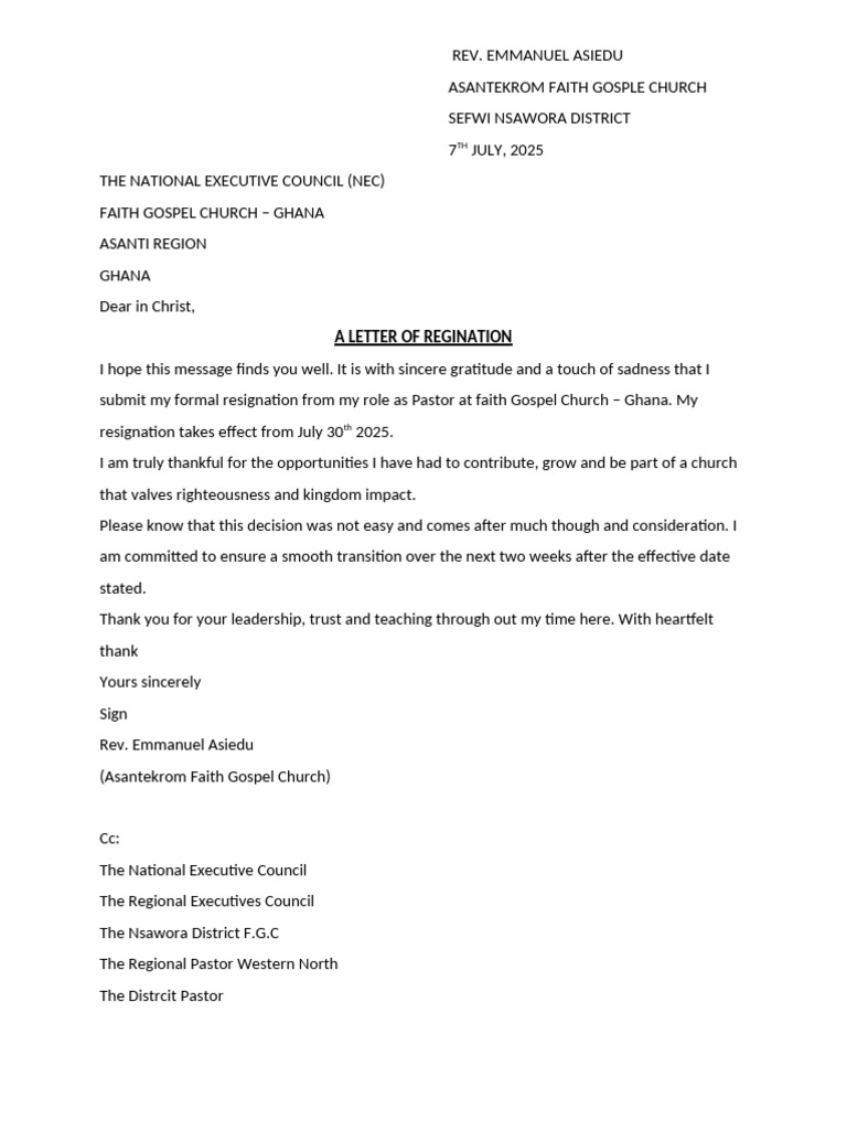 A Letter of Regination | PDF