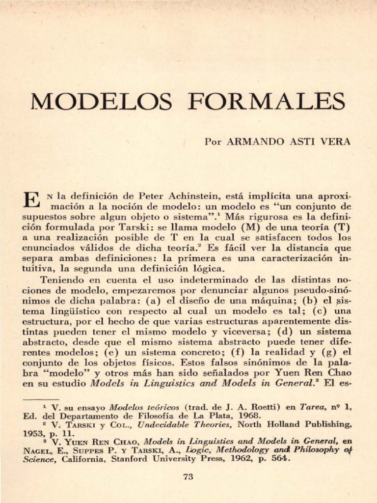 Definición y Tipos de Modelos Formales | PDF | Teoría | Metodología